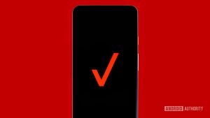 Verizon logo on phone stock photo